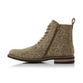 thumbnail image 4 of Polar Fox Duke MPX806065 Woolen Lace-up Fashion Plain-Toe Dress Boots with Zipper Closure, in Safari Brown, Men's Size 10.5, 4 of 8