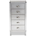 thumbnail image 2 of Contemporary Industrial Charm: Carel Cabinet - Silver Metal 5-Drawer Storage - Durable Wood & Metal - Vintage-Inspired Design - Fully Assembled - Ample Storage Space - Elegant Corner Protectors, 2 of 4