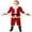 Red, variant on Christmas Santa Claus Costume for Men 5Pcs Flannel Mr Santa Outfit with Boots Hat Beard Cosplay Sets