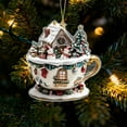 thumbnail image 6 of Taicans ‌Winter Wonderland Teacup Christmas Ornament - 3.15in Acrylic 2D Scene with Gingerbread House,Reindeer & Snowman,2025 Holiday Gift for Tree/Mantel Decor, 6 of 6