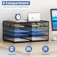 thumbnail image 5 of 8 Compartments Paper Organizer for Desk, Mesh Literature Organizer, Mail File Sorter Tray with Handle, Desktop Mailbox for Office Classroom Home, Black, 5 of 11