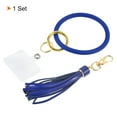 thumbnail image 3 of Unique Bargains Key Ring Bracelet Silicone Round Keychain Hand Wrist Tassel Keyring Chain, Blue, 3 of 7