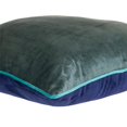 thumbnail image 5 of Blue Navy and Gray Reversible Velvet Throw Pillow, 5 of 9