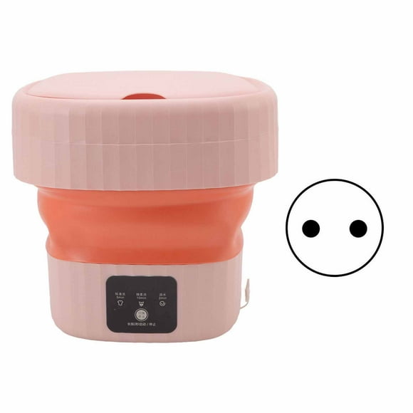 ZPSHYD Machine à Laver Portable, 6L Mini Laveuse à Seau Pliant Machine à Laver Portable Mini Machine à Laver Pliable pour Chaussettes sous-vêtements 10W(EU-Rose)