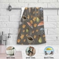 thumbnail image 4 of Autumn Cartoon Theme Hand Towels 2 PCS, Fall Maple Coffee Kitchen Towel Ultra Soft and Highly Absorbent,Decorative Fingertip Face Towel for Bathroom Hotel, 28.3"x14.4", 4 of 5