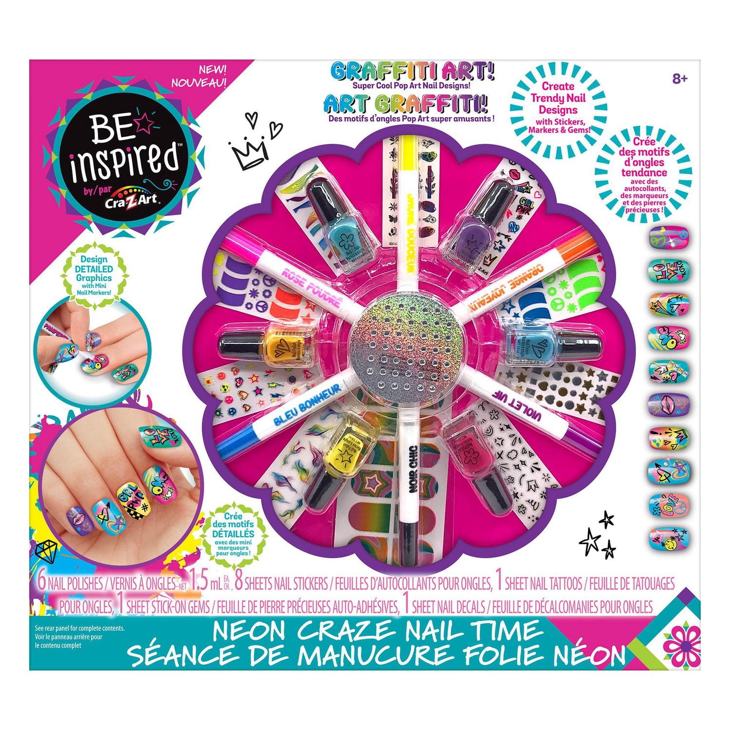 Be Inspired Graffiti Nail Art. Ages 8+.  Great Holiday Gift Idea., Nail Art Kit