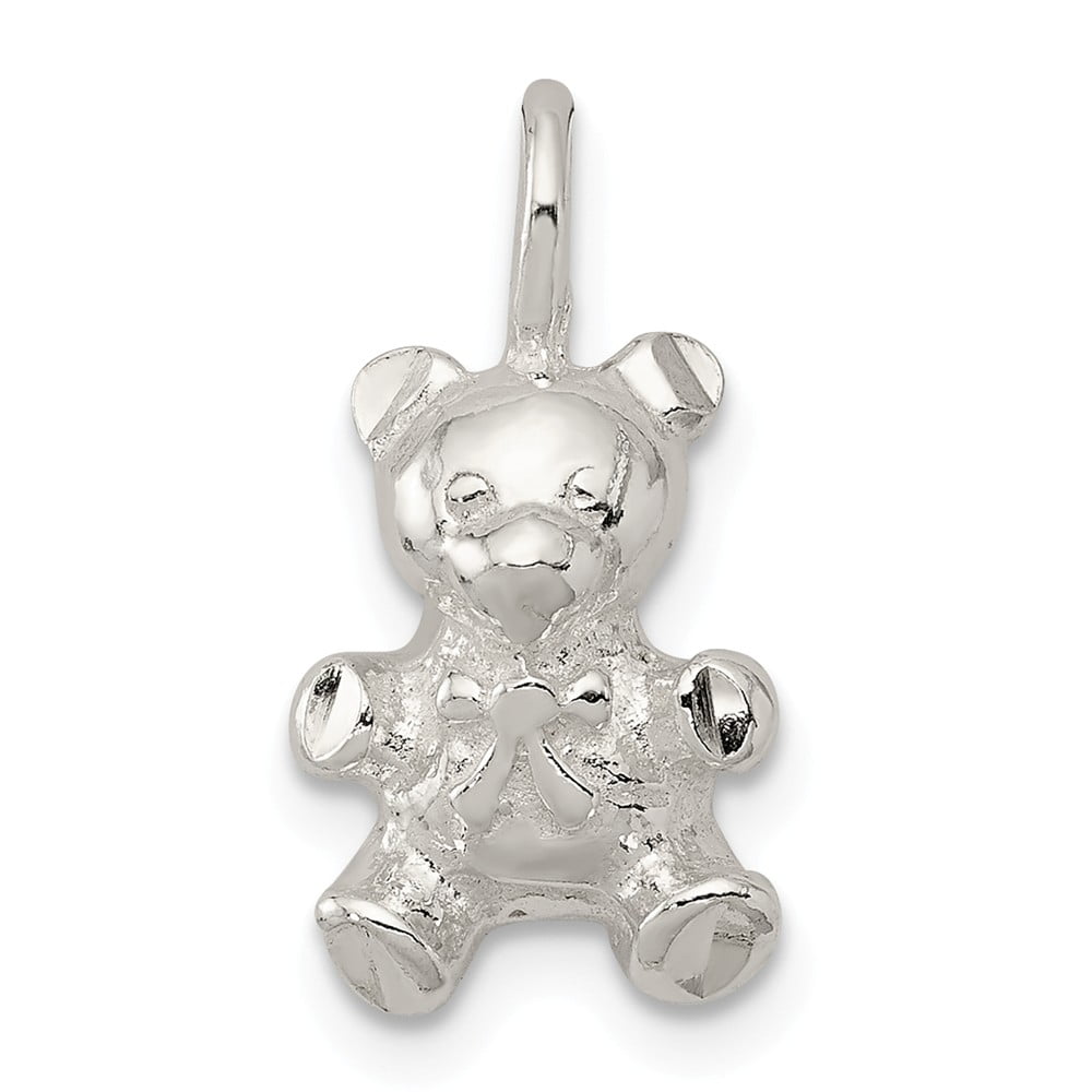 Diamond2Deal 925 Sterling Silver Teddy Bear Pendant Fine Jewelry