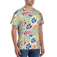 thumbnail image 2 of Bixox Men's Cartoon Flowers Printed Short Sleeve Skinny Athletic T-Shirt, 2 of 6