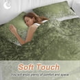 thumbnail image 4 of Green Snowflakes Comforter Set California King Size, Winter Xmas Green White Nature Snow Scene Soft Bedding Set for Man Woman, 4 Pieces Duvet Cover Set with Fitted Sheet, 2 Pillowcases, 4 of 9