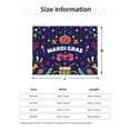 thumbnail image 5 of Honeii Happy Mardi Gras print throw blanket, crafted from cozy cotton flannel, offers versatile home decor as a bedding suitable for all seasons.-50"x40", 5 of 6