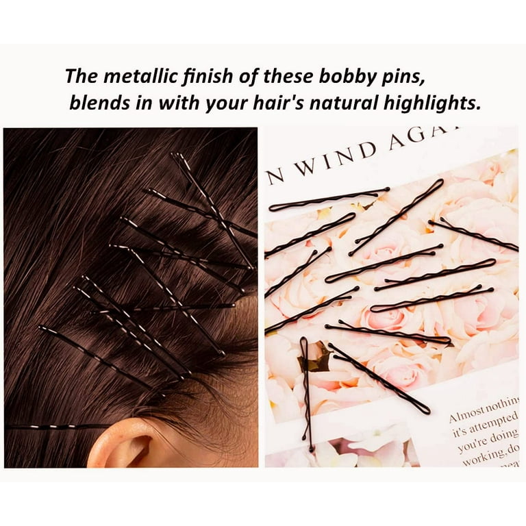 Hair Accessories For Women 150 Pcs Bobby Pins With Storage Box Black &  Brown Blonde Bobby Pins For Wedding Hairstyles, Girls Kids Hair (Black) 