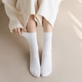thumbnail image 4 of Women's Mid Calf Socks Plain Soft Feel Ribbed Socks Casual Daily Fall Crew Socks, 4 of 4