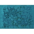 thumbnail image 1 of Ahgly Company Machine Washable Indoor Rectangle Abstract Turquoise Blue Contemporary Area Rugs, 6' x 9', 1 of 4