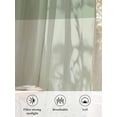 thumbnail image 6 of Sheer Curtains 72 Inches Long 2 Panels Set for Bedroom, Sage Green Botanical Semi Sheer Curtains for Windows, Spring Floral Leaf Voile Window Treatments Rod Pocket Curtain, 6 of 7