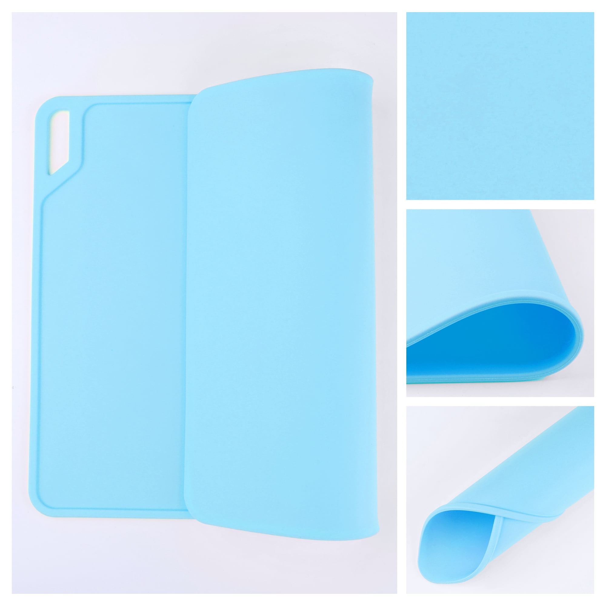 Unique Bargains Set of 6 Silicone Placemats for Kitchen Dining Table Decor Light Blue