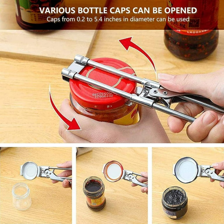 Stainless Steel Jar Opener, Versatile Can And Bottle Opener