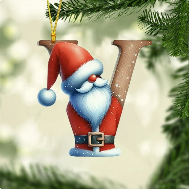 Adorno Navideño con 26 Letras para Árbol de Navidad, Colgante, Adorno Navideño, Decoración Navideña, Colgante para Árbol de Navidad.
