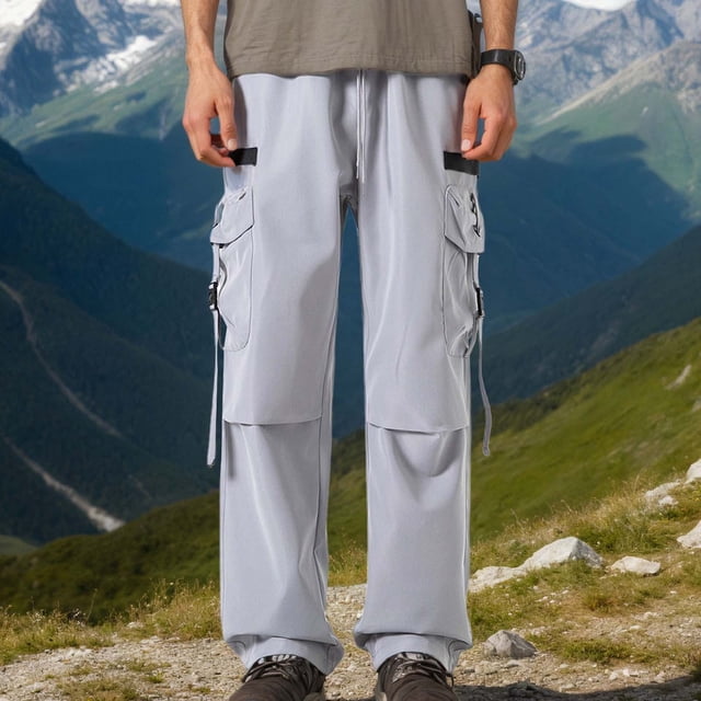 Men's Cargo Pants Trend Loose Straight Casual Sweatpants for Everyday Use