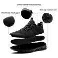 thumbnail image 3 of BUBUDENG Mens Walking Sneakers Athletic Shoes Breathable Knit Casual Shoes 6.5 Black Trainers Lightweight, 3 of 8