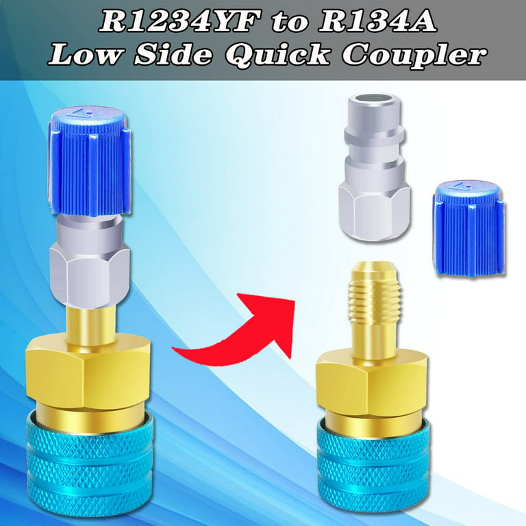R1234yf Low Side Quick CouplerR1234YF to R134a AC Charging Hose Adapter Fitting Connector for Car Air-Conditioning