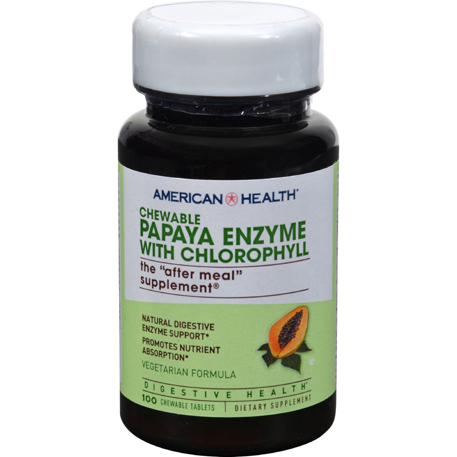 American Health Papaya Enzyme with Chlorophyll Chewable 100 Chewable
