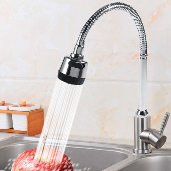 304 Stainless Steel Swivel Spout Kitchen Sink Waterfall Faucet Pipe Fittings Single Handle Connection Sink Faucet Replacement Part