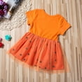 thumbnail image 5 of Toddler Baby Girls Halloween Costume Dress Short Sleeve Pumpkin Princess Lace Polka Dot Tutu Skirt, 5 of 6