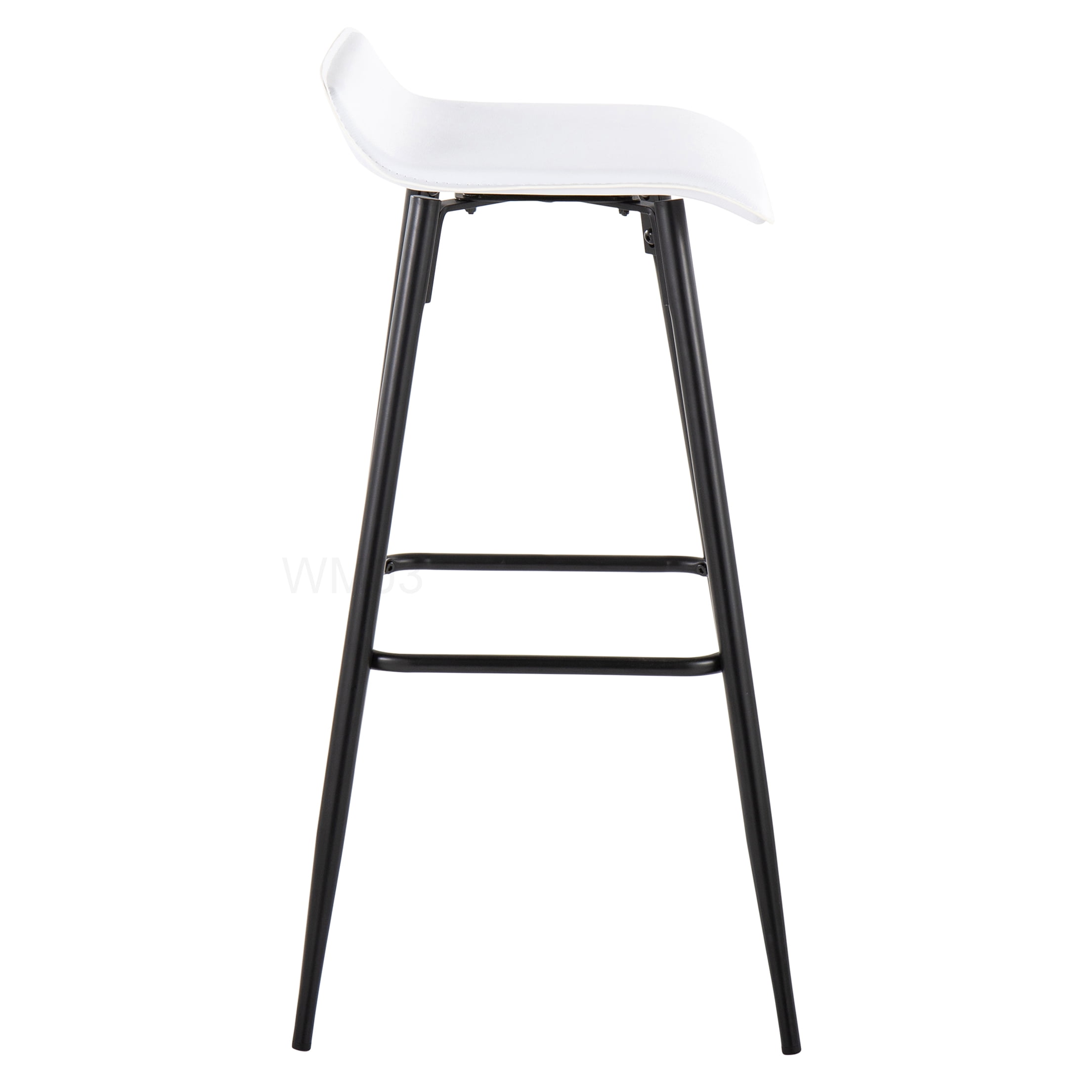 Modern Bar Stools Set of 2 with Upholstered Seat and Metal Legs - Counter Height