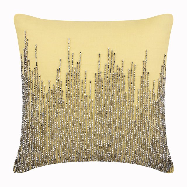 Funda de cojín para silla, fundas de almohada decorativas, fundas de almohada de 35 x 35 cm (14 x 14 pulgadas) amarillas, fundas de almohada decorativas de algodón, fundas de almohada hechas a mano,
