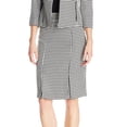 thumbnail image 3 of Kasper NEW Black Classic Houndstooth Women Size 8 Straight Pencil Skirt, 3 of 4