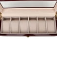thumbnail image 3 of Wooden 6 Grid Luxury Watch Display Box Watch Storage Holder Box (Burgundy), 3 of 8