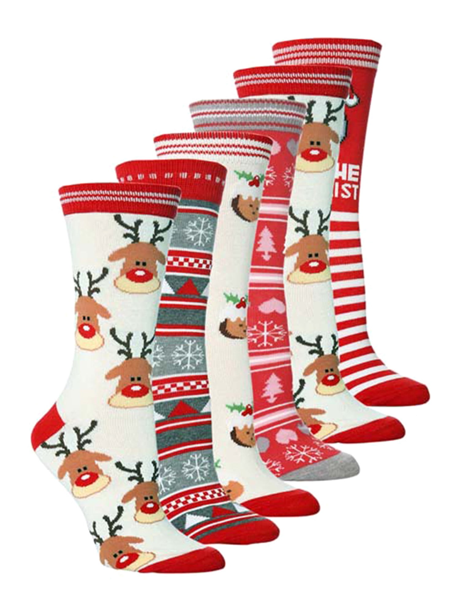 Looching 2 Pack Cotton Baby Infant Toddler Christmas Socks Novelty Cartoon Funny Xmas Socks