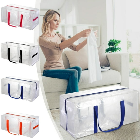 Moving Bags Large Capacity Water Repellent Storage Bags with Double Zipper, Heavy Duty Plastic & Space Saving Design for Moving, Travel, and Seasonal Clothes Storage