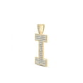 thumbnail image 2 of 10kt Yellow Gold Mens Round Diamond I Initial Letter Charm Pendant 1-5/8 Cttw, 2 of 2