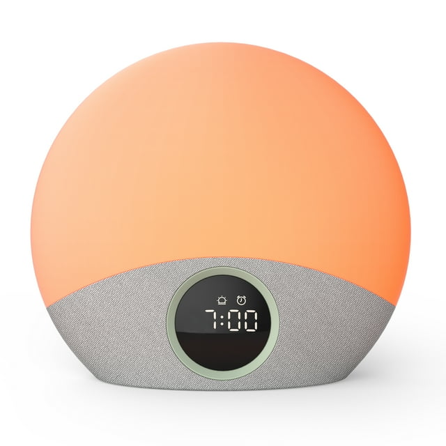 Momcozy Wake Up Light Baby Sound Machine, Adult White Noise Machine with Dimmable Night Light, 30 Soothing Sleep Sounds 7 Colors, Alarm Clock for Heavy Sleepers