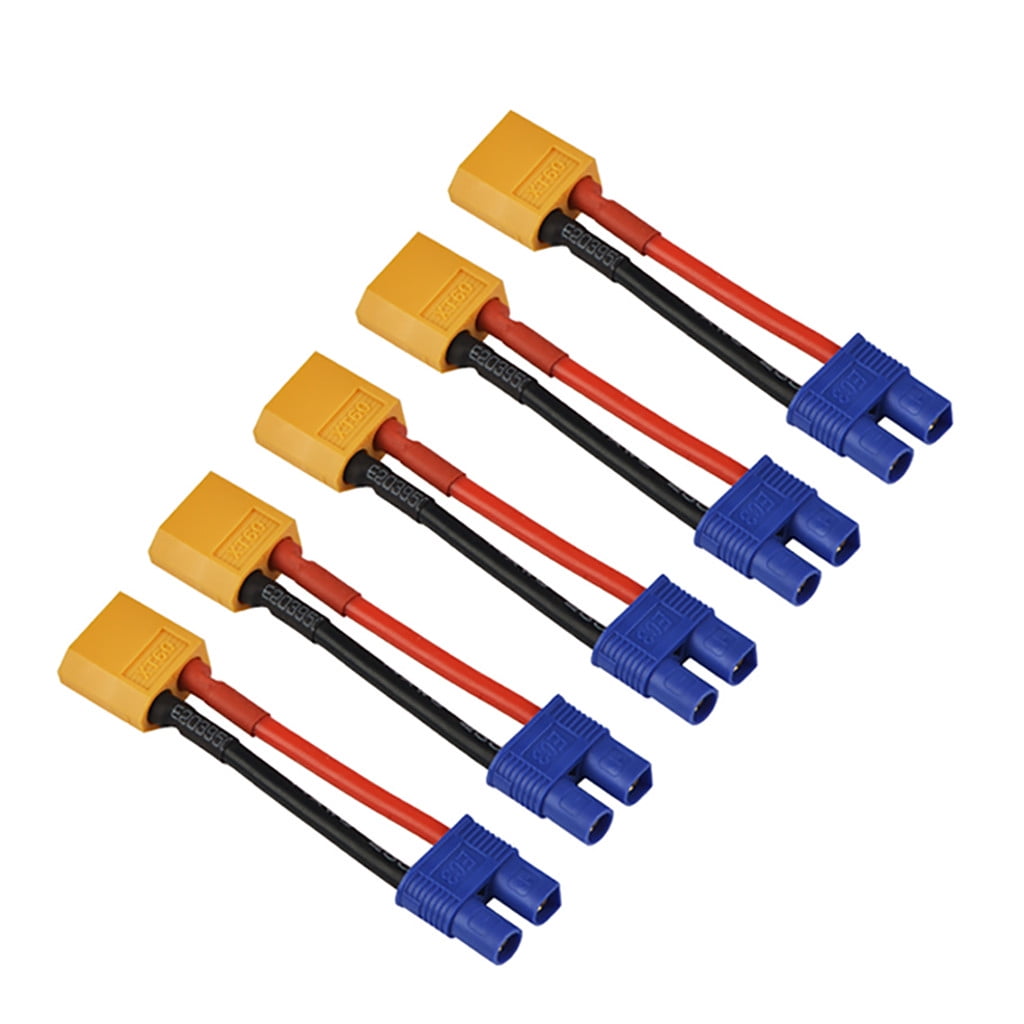 2 Pairs XT60 To XT90 Adapter Connectors With 12AWG Wire - RC Lipo Battery Converter Set