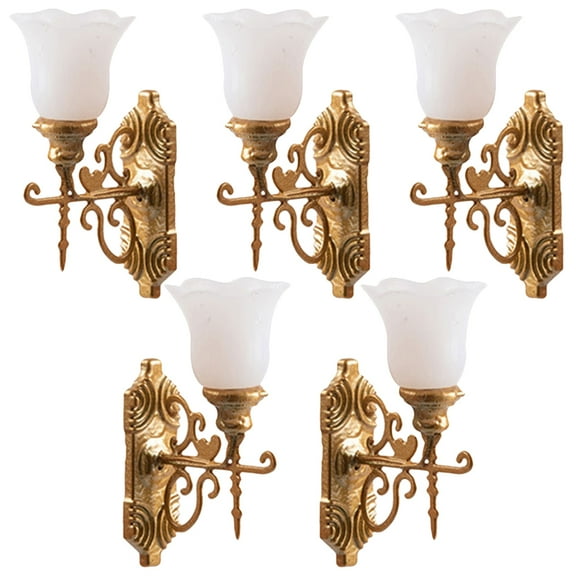 TAILTOSS 5Pcs Mini Dollhouse Lamps with Realistic Details for Model Building
