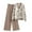 Khaki, variant on Jinhomg Cotton Knit Pajamas for Women 2 Piece Casual Comfy Lounge Sets Fall Long Sleeve V-neck Button Down Cardigans with Wide Leg Pant Khaki L