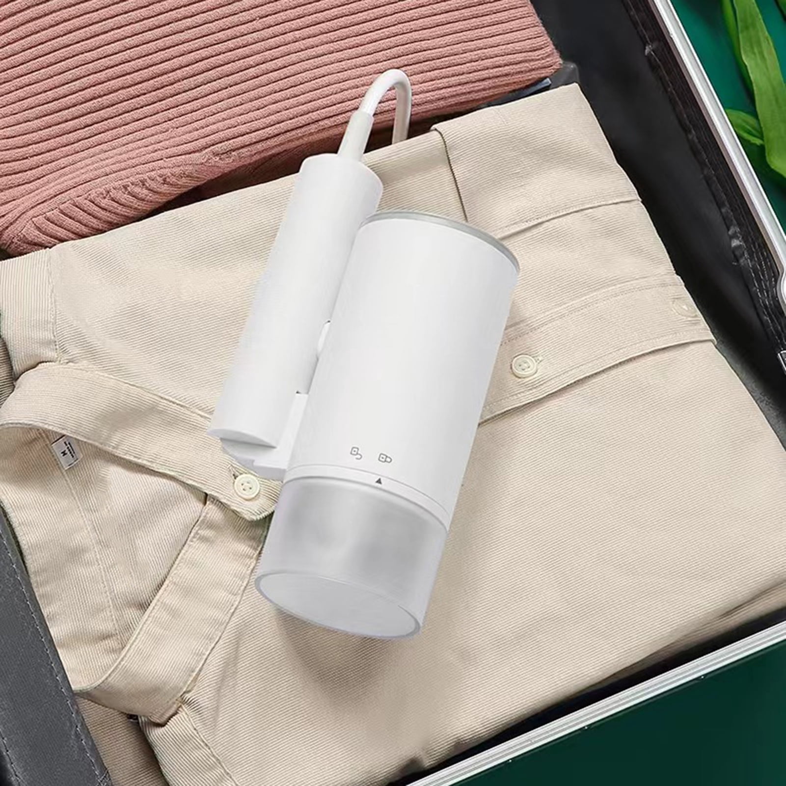 Happydeer Handheld Garment Steamer, Folding Steam Iron Fabric Wrinkles Remover Iron, 5.1fl.oz/200ml Removable Water Tank