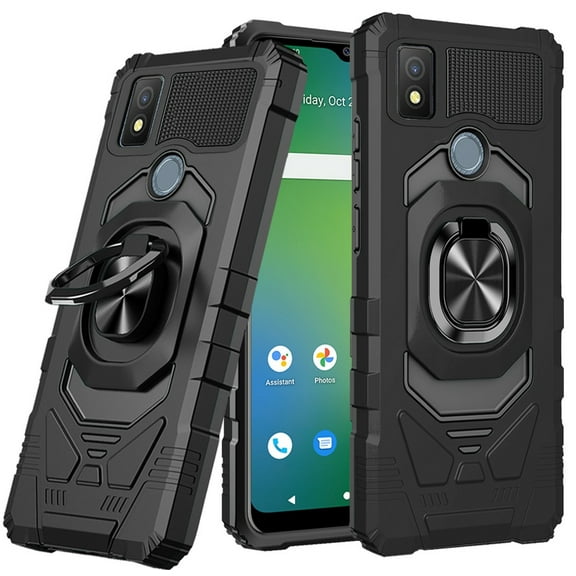 Compatible for Cricket Icon 4 WTCKT01 Robotic Kickstand Phone Case Cover - Black