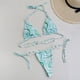 thumbnail image 3 of Gibobby Conjunto de Bañador Sexy Sexy Impreso Traje de baño Up Fabric Bikini Loop Split Doble Enlace de mujer Trajes de baño Tankinis Set(Verde,M), 3 of 5