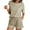 Moon Gray, variant on Waffle Knit Pajamas Set for Women 2 Piece Short Sleeve Lounge Top and Shorts Loungewear Drop Shoulder Pjs Sleepwear