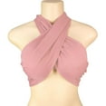 thumbnail image 5 of Umfun Women's Flirty Wrap Tube Top - Cross Front Halter Bandeau, Buttery Soft Stretch Knit Crop Top for Sunny Vacation & Daily Wear, 5 of 7