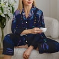 thumbnail image 6 of Honeii Starry Sky Meditating Chimpanzees print Women's Pajama Sets Long Sleeve Button Down Sleepwear Nightwear Soft Pjs Lounge Sets-XX-Large, 6 of 7
