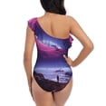 thumbnail image 5 of Pofeuu Purple Moon Tree Night Sky Print Women's One Piece Swimsuits One Shoulder Swimwear Asymmetric Ruffle Monokinis Bathing Suits-Large, 5 of 6