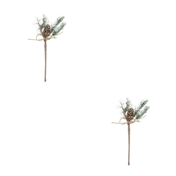 Matsuzay 2021 nueva rama de pino de nieve falsa de 17CM, decoración de Navidad de plástico, rama de pino de nieve Artificial DIY, novedad de 2021 Flor de pino blanco 2piezas Matsuzay CBP040947
