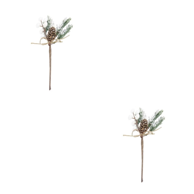 Advancent 2021 nueva rama de pino de nieve falsa de 17CM, decoración de Navidad de plástico, rama de pino de nieve Artificial DIY, novedad de 2021 Flor de pino blanco 2piezas Advancent CBP040947