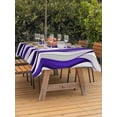 thumbnail image 2 of Outdoor Tablecloth with Umbrella Hole and Zipper, Purple White Moire Rectangle Table Cloth 54x80 Inch Waterproof Tablecloth, Modern Abstract Art Elegant Picnic Table Cover for Patio Camping, 2 of 7