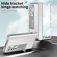 thumbnail image 5 of for Samsung Z Fold 4 Case with Screen Protector Pen Holder Hinge Protection Magnetic Kickstand PU Leather Shockproof All-inclusive Case Cover for Samsung Galaxy Z Fold 4, Silver, 5 of 7