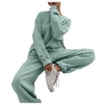 thumbnail image 1 of Ensemble de Survêtement Deux Pièces pour Femmes, Haut à Manches Longues Col Rond avec Bas Assortis, Tenue Confortable, 1 of 4